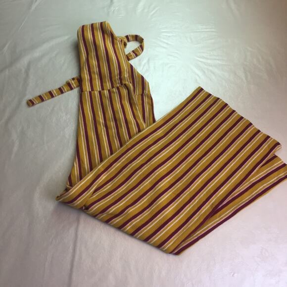 Arizona Jean Co. Striped Jumpsuit Gold Multi Small - Picture 14 of 15